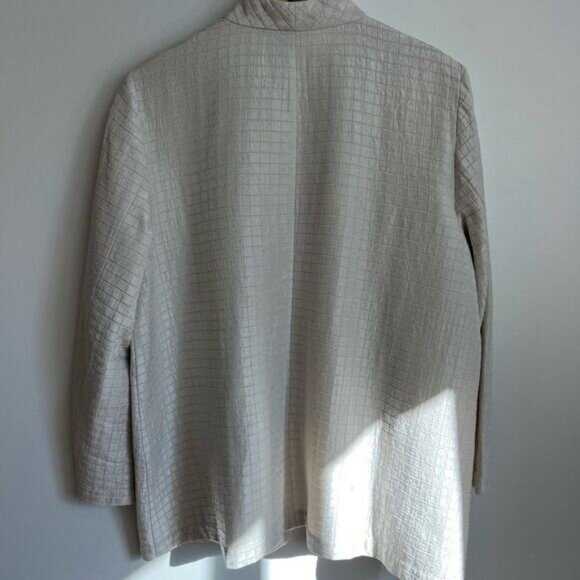 Eileen Fisher Womens Medium Silk Blend Organic Cotton Open Front Cardigan Jacket - Picture 13 of 13